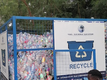 Receptacle stationed for plastic collection and recycling